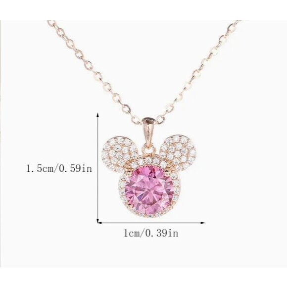 Gold Iced Disney Mickey Mouse Head Necklace Pendant Chain - Picture 6 of 7